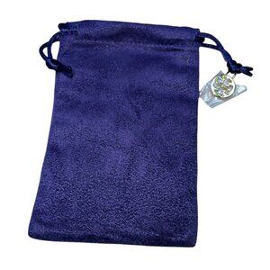 tory burch blue cinch tie logo doggle jewelry pouch NEW